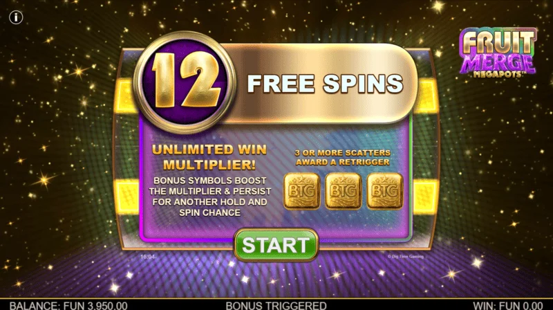 Fruit Merge Megapots - Free Spins शुरू करें